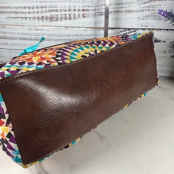 LILY BLOOM BRIGHT FLORAL MULTICOLOR HAND SHOULDER BAG SPRING SUMMER PURSE GUC - Picture 9 of 10